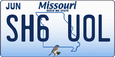 MO license plate SH6U0L