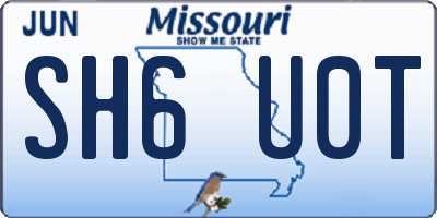 MO license plate SH6U0T