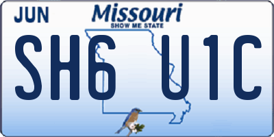 MO license plate SH6U1C