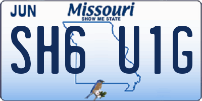 MO license plate SH6U1G