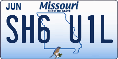 MO license plate SH6U1L