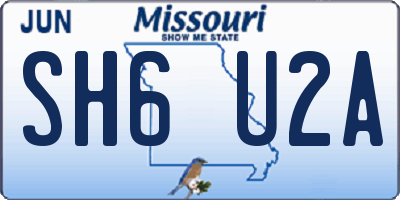 MO license plate SH6U2A