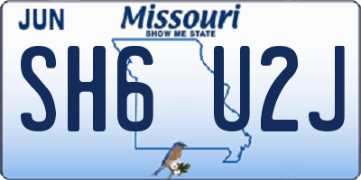 MO license plate SH6U2J
