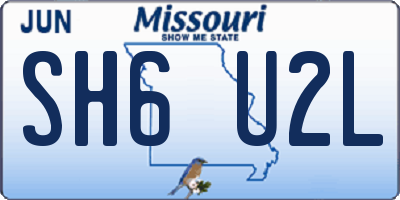 MO license plate SH6U2L