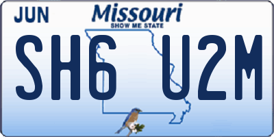 MO license plate SH6U2M