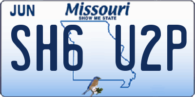 MO license plate SH6U2P