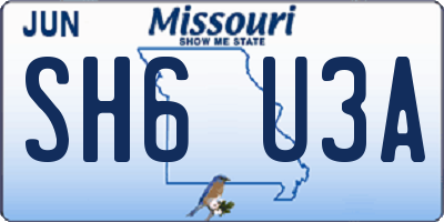 MO license plate SH6U3A