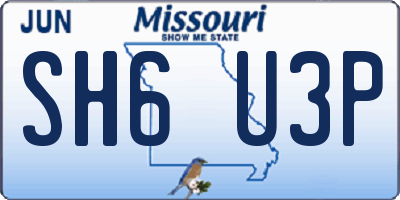 MO license plate SH6U3P