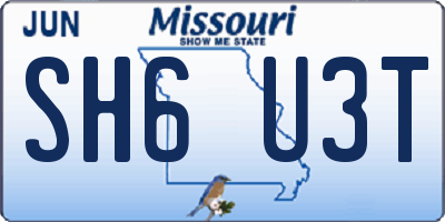 MO license plate SH6U3T