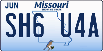 MO license plate SH6U4A