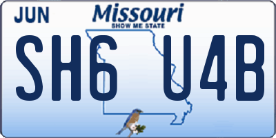 MO license plate SH6U4B