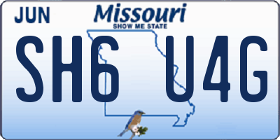 MO license plate SH6U4G