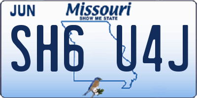 MO license plate SH6U4J