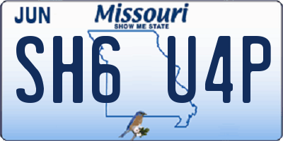 MO license plate SH6U4P