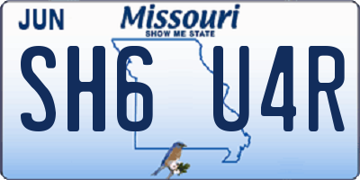 MO license plate SH6U4R
