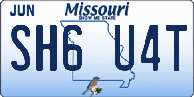 MO license plate SH6U4T