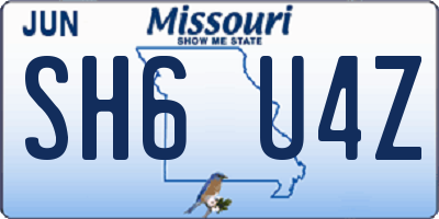 MO license plate SH6U4Z