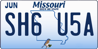 MO license plate SH6U5A