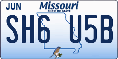 MO license plate SH6U5B