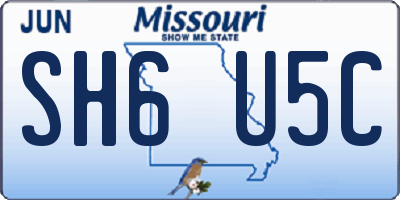 MO license plate SH6U5C