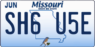 MO license plate SH6U5E