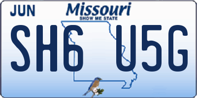 MO license plate SH6U5G