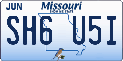 MO license plate SH6U5I