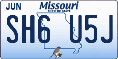 MO license plate SH6U5J