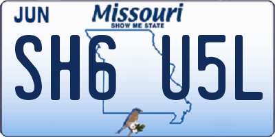 MO license plate SH6U5L