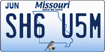 MO license plate SH6U5M