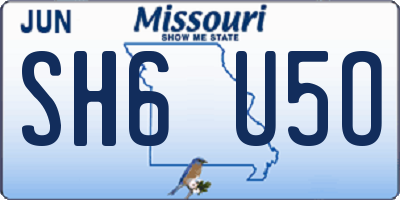 MO license plate SH6U5O