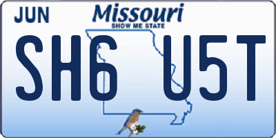 MO license plate SH6U5T