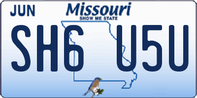 MO license plate SH6U5U