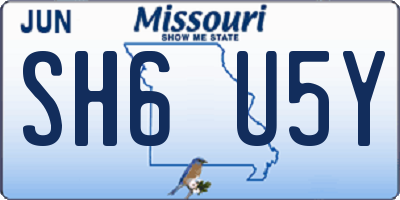 MO license plate SH6U5Y