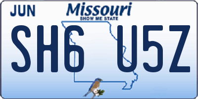 MO license plate SH6U5Z