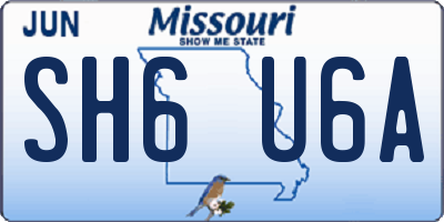 MO license plate SH6U6A