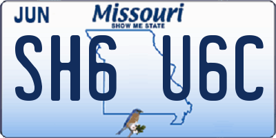MO license plate SH6U6C
