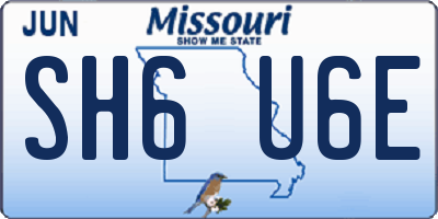 MO license plate SH6U6E