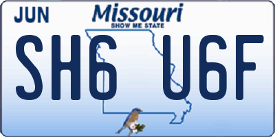 MO license plate SH6U6F