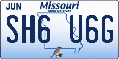 MO license plate SH6U6G