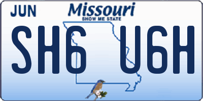 MO license plate SH6U6H