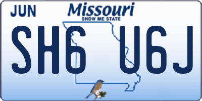 MO license plate SH6U6J