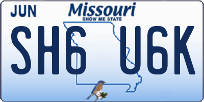 MO license plate SH6U6K