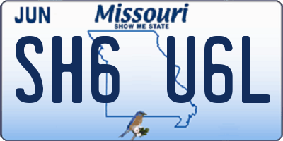 MO license plate SH6U6L