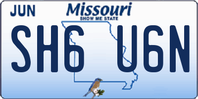 MO license plate SH6U6N