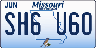 MO license plate SH6U6O