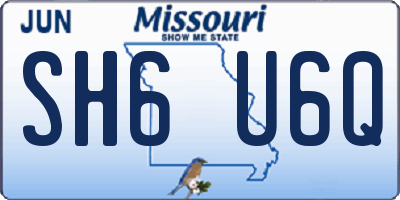 MO license plate SH6U6Q