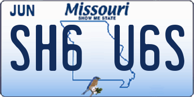 MO license plate SH6U6S