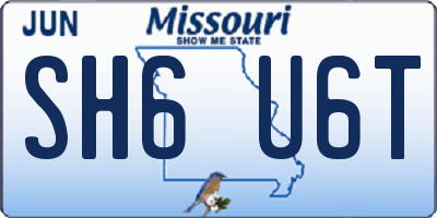 MO license plate SH6U6T