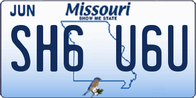MO license plate SH6U6U